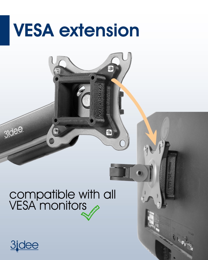 Universelles VESA Adapter Set 50x50 bis 75x75mm und 75x75 bis 100x100mm - zur Erweiterung des VESA-Lochmusters