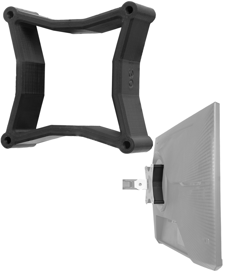 VESA Abstandshalter 75x75mm - 30mm Distanz - inkl. Schrauben - kompatibel mit vielen Monitoren (Odyssey G5 Adapter)