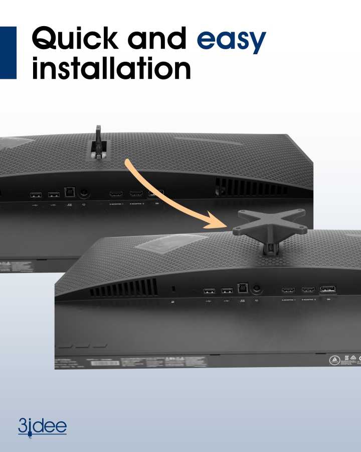 VESA Adapter kompatibel mit Omen by HP 25 (Z7Y57AA & Z7Y57A9) Monitor - 75x75mm