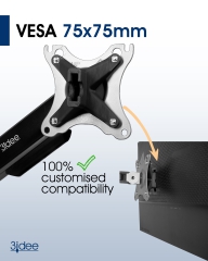 VESA Adapter kompatibel mit Omen by HP 25 (Z7Y57AA & Z7Y57A9) Monitor - 75x75mm